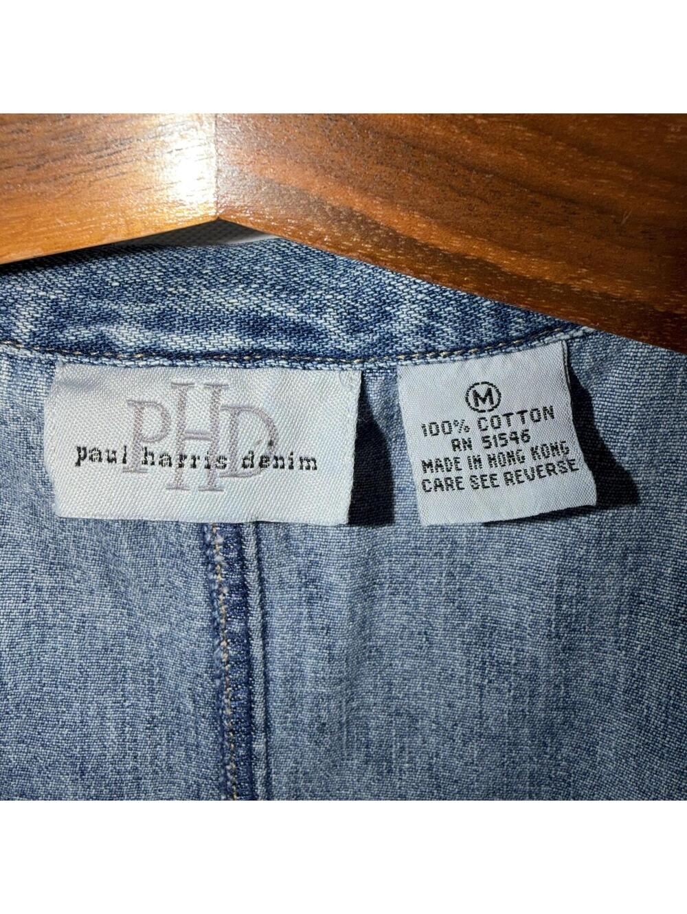 Y2K Paul Harris Denim 100% Cotton Vest - Medium - Picture 4 of 6